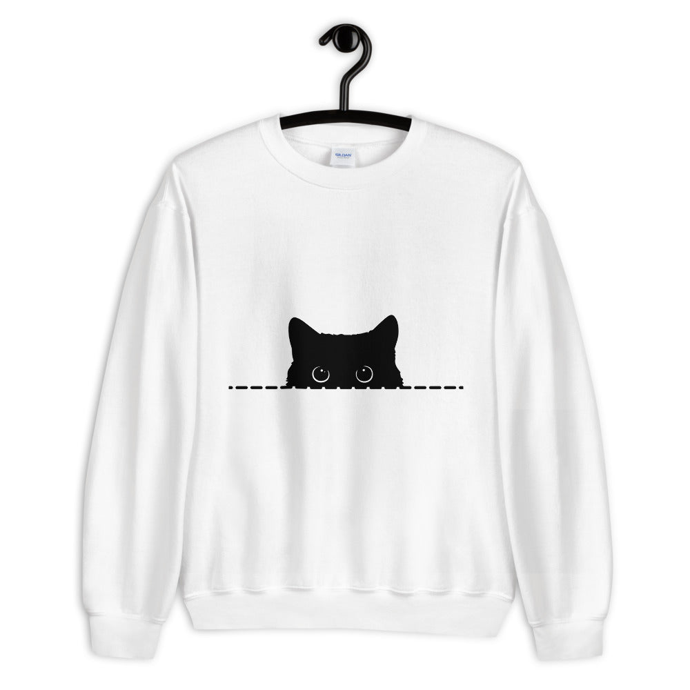 White discount cat sweatshirt