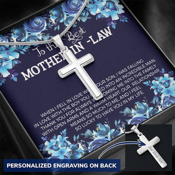 Best Mother-In-Law Personalized Cross Necklace