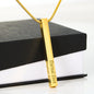 Engraved 4 Sided Stick Necklace
