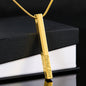 Engraved 4 Sided Stick Necklace