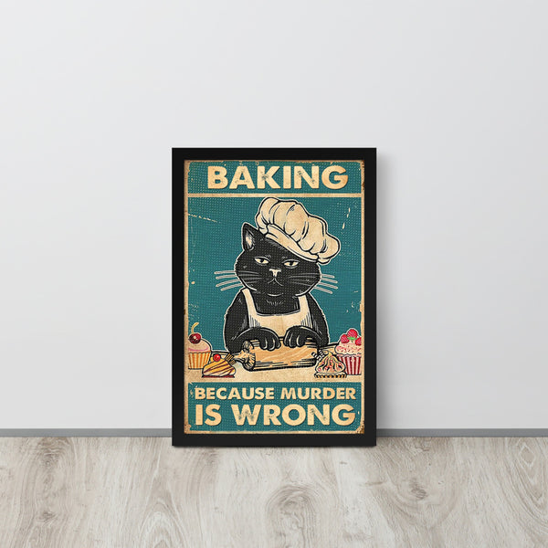 Cat Baking Framed poster