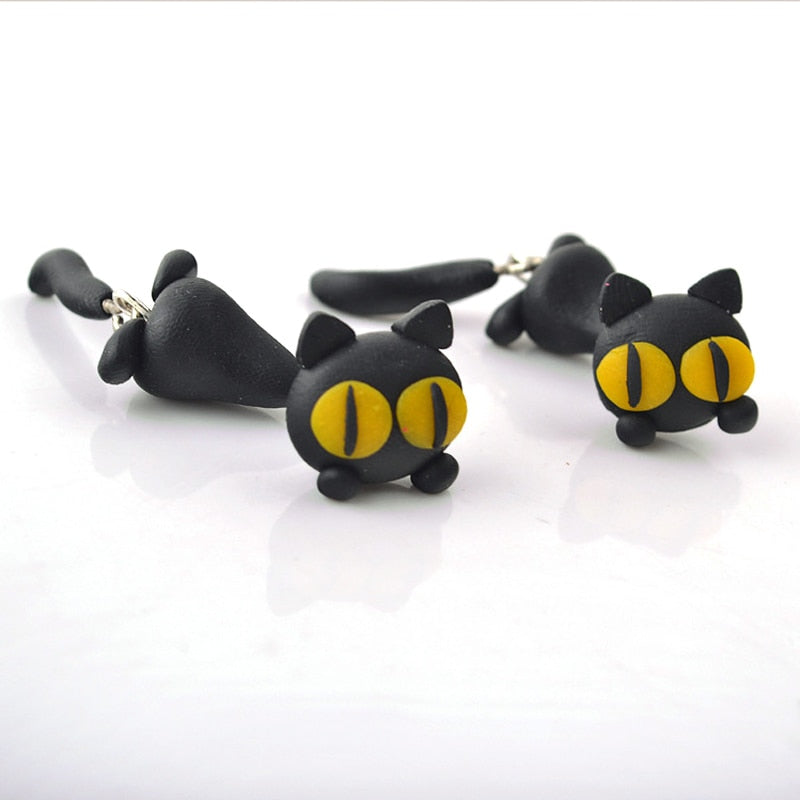 Hesroicy 1 Pair Pendant Earrings Sweet Personality Ear Decoration Funny  Cartoon Cat Girls Hook Earrings Jewelry Accessory 