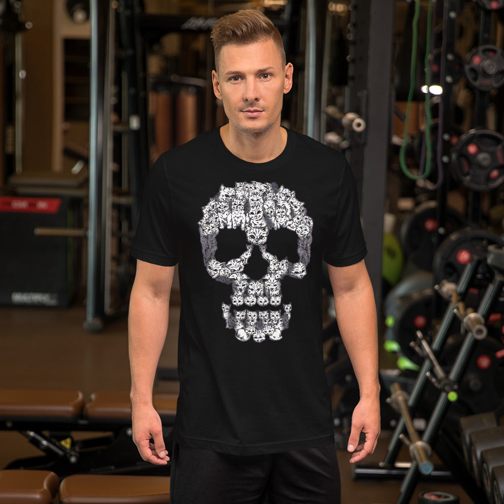 Cat skull outlet t shirt