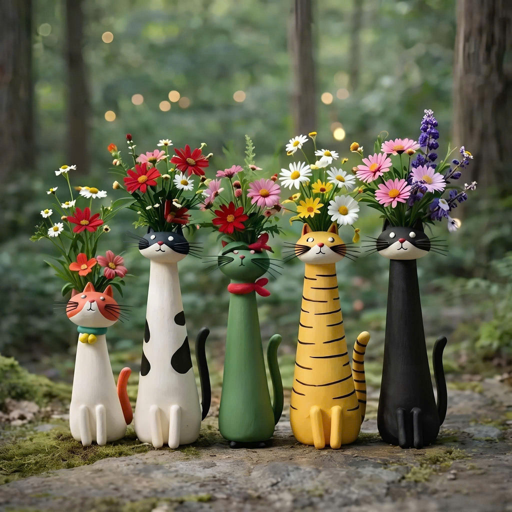 Cat Shaped Resin Vase