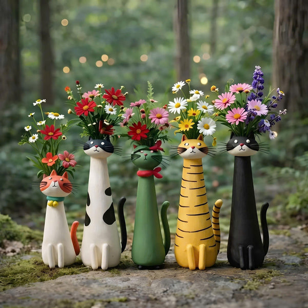 Cat Shaped Resin Vase