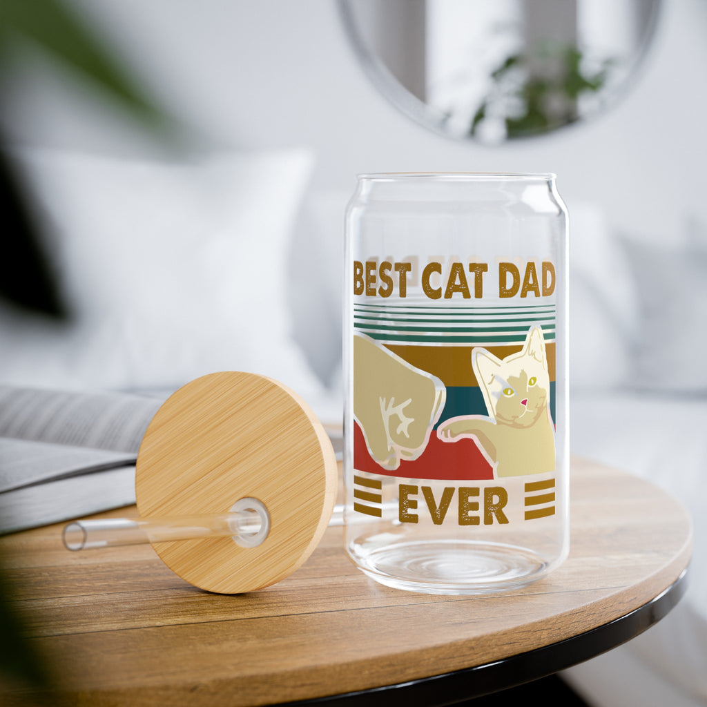 Best Cat Dad Ever Sipper Glass