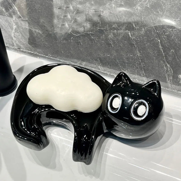 Cute Cat Drain Soap Holder