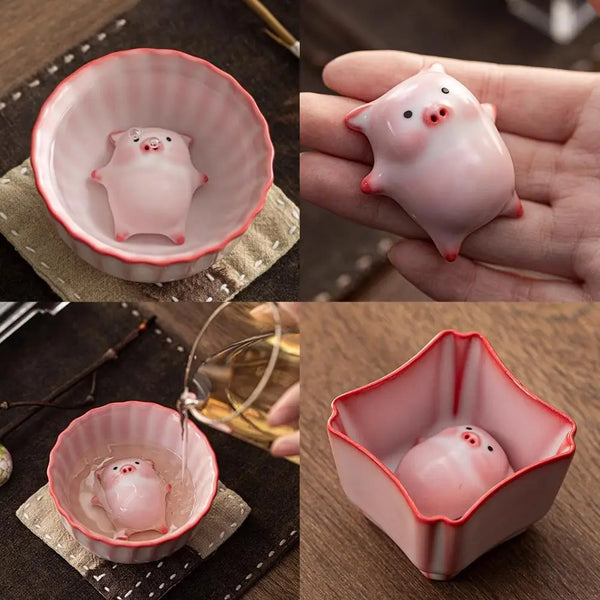 Creative Ceramic Tea Cup With Cute Pig Inside