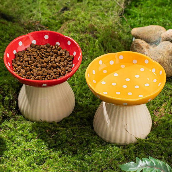 Ceramic Mushroom Cat Bowl