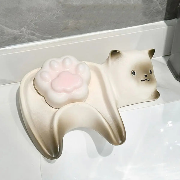 Creative Ceramic Cat Shape Soap Box
