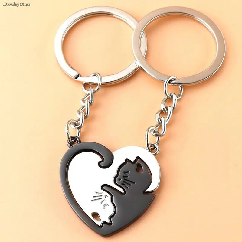 Cute Yin Yang Cat Keychain