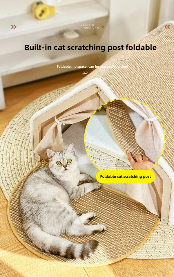 Cat House With Scratching Board