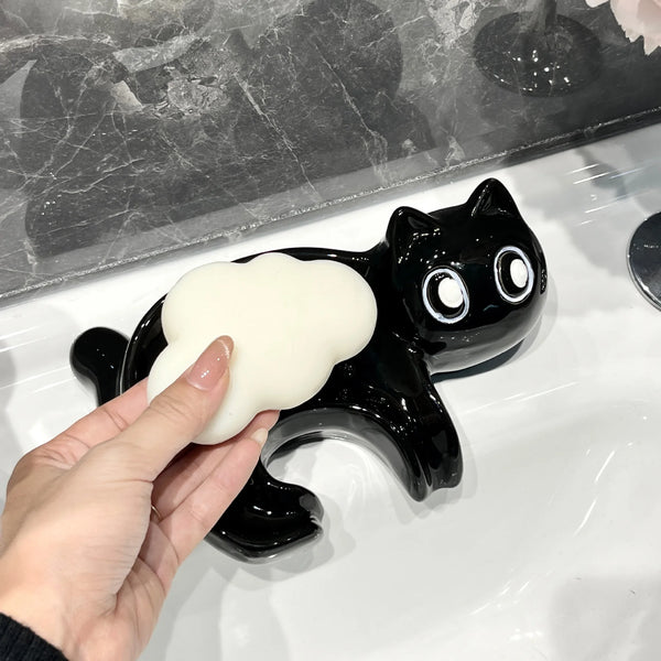 Cute Cat Drain Soap Holder