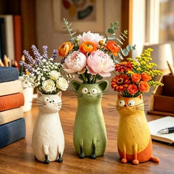 Unique Whimsical Cat Vases