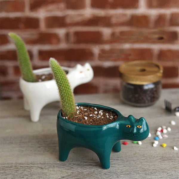 Creative Ceramic Cat Flower Pots