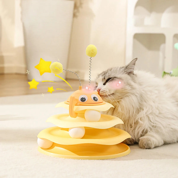 Three Layer Bee Shaped Cat Toy