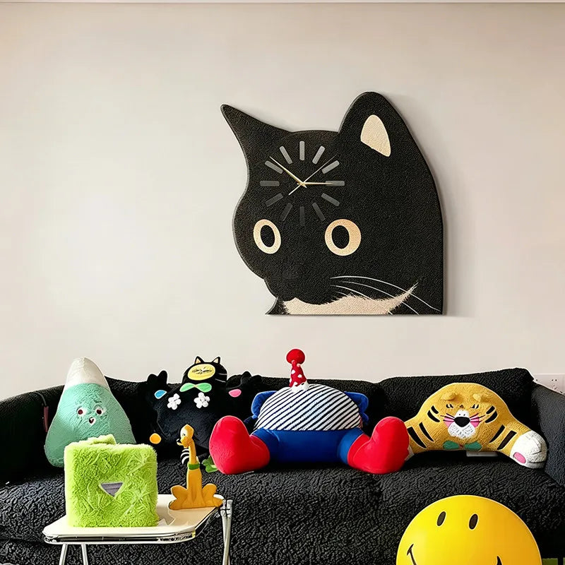Funny Black Cat Wall Clock