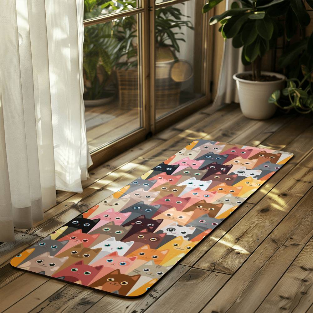 Colorful Cats Yoga Mat