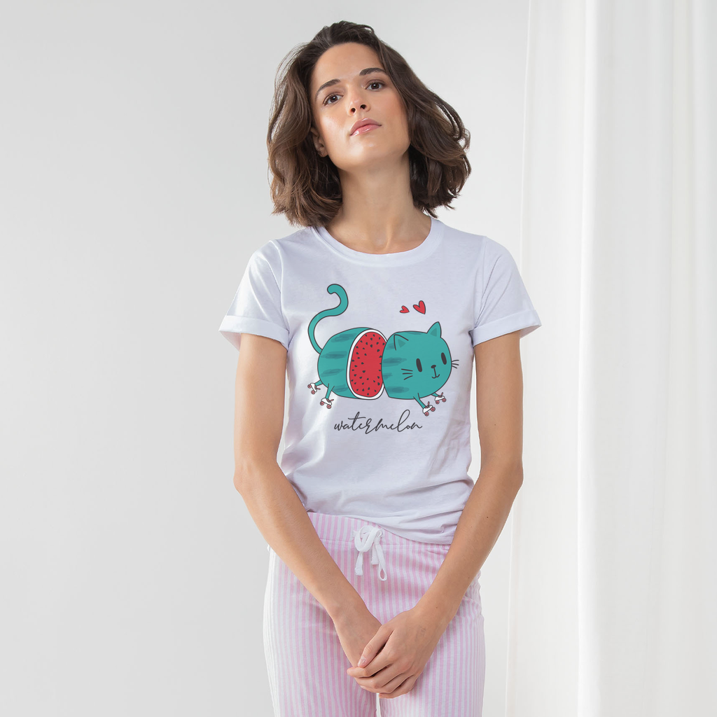 Watermelon Cat Women's Long Pant Pyjama Set