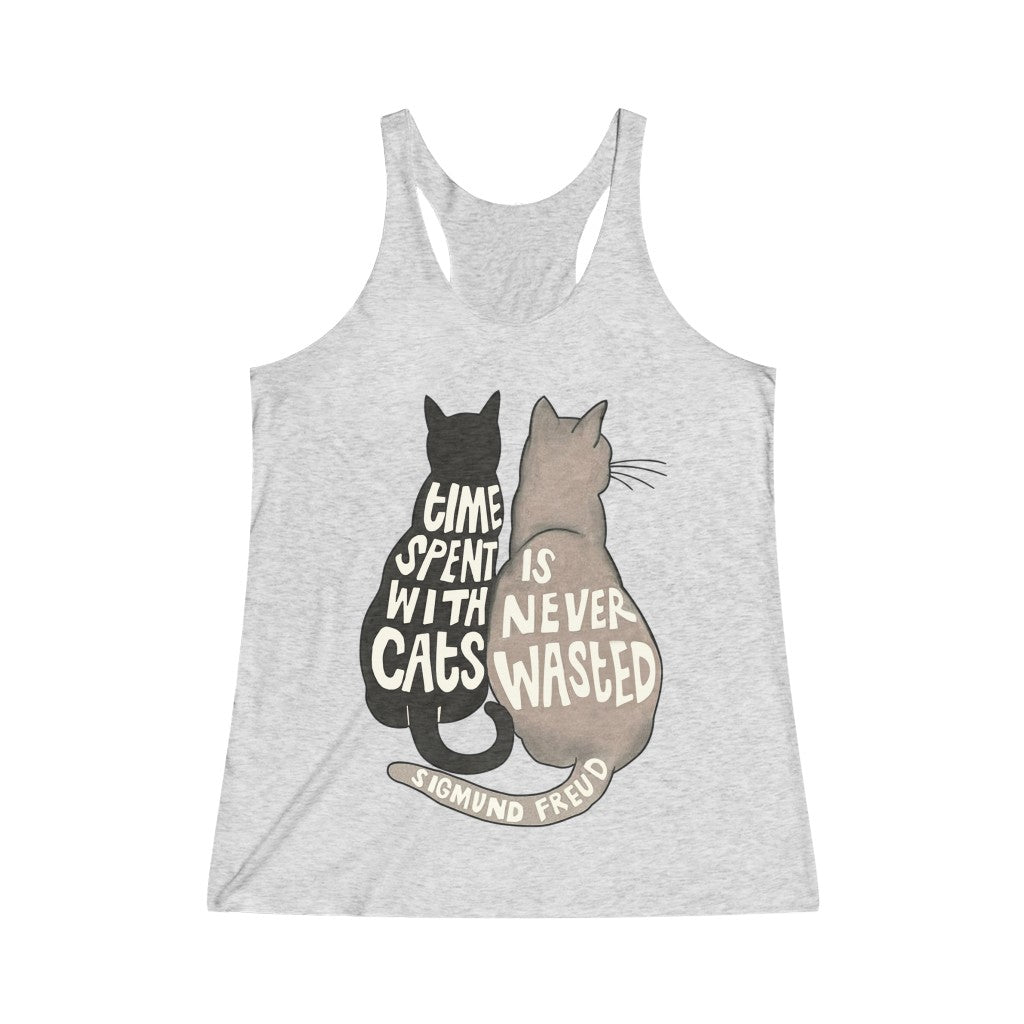 Time Spent With Cats Is Never Wasted Women's Racerback Tank Top