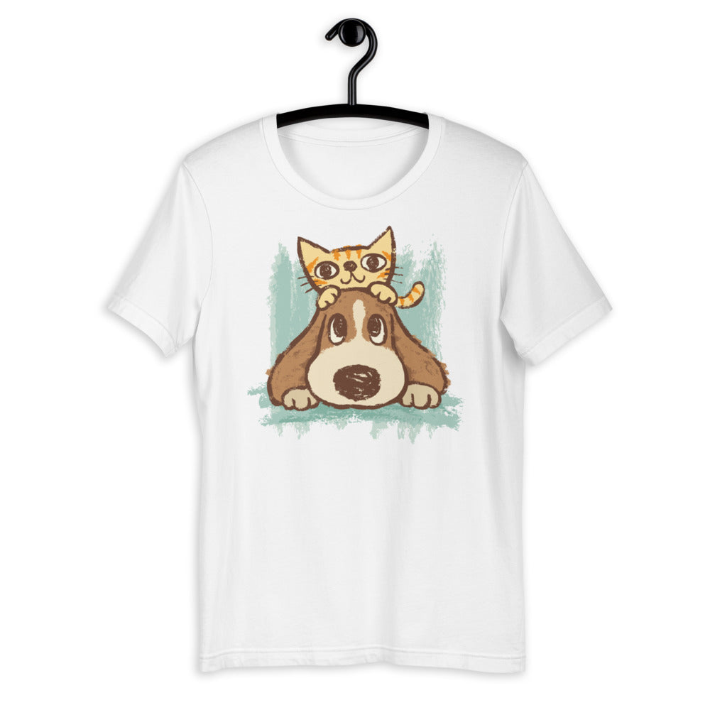 Lovely Cat And Dog Unisex T-shirt
