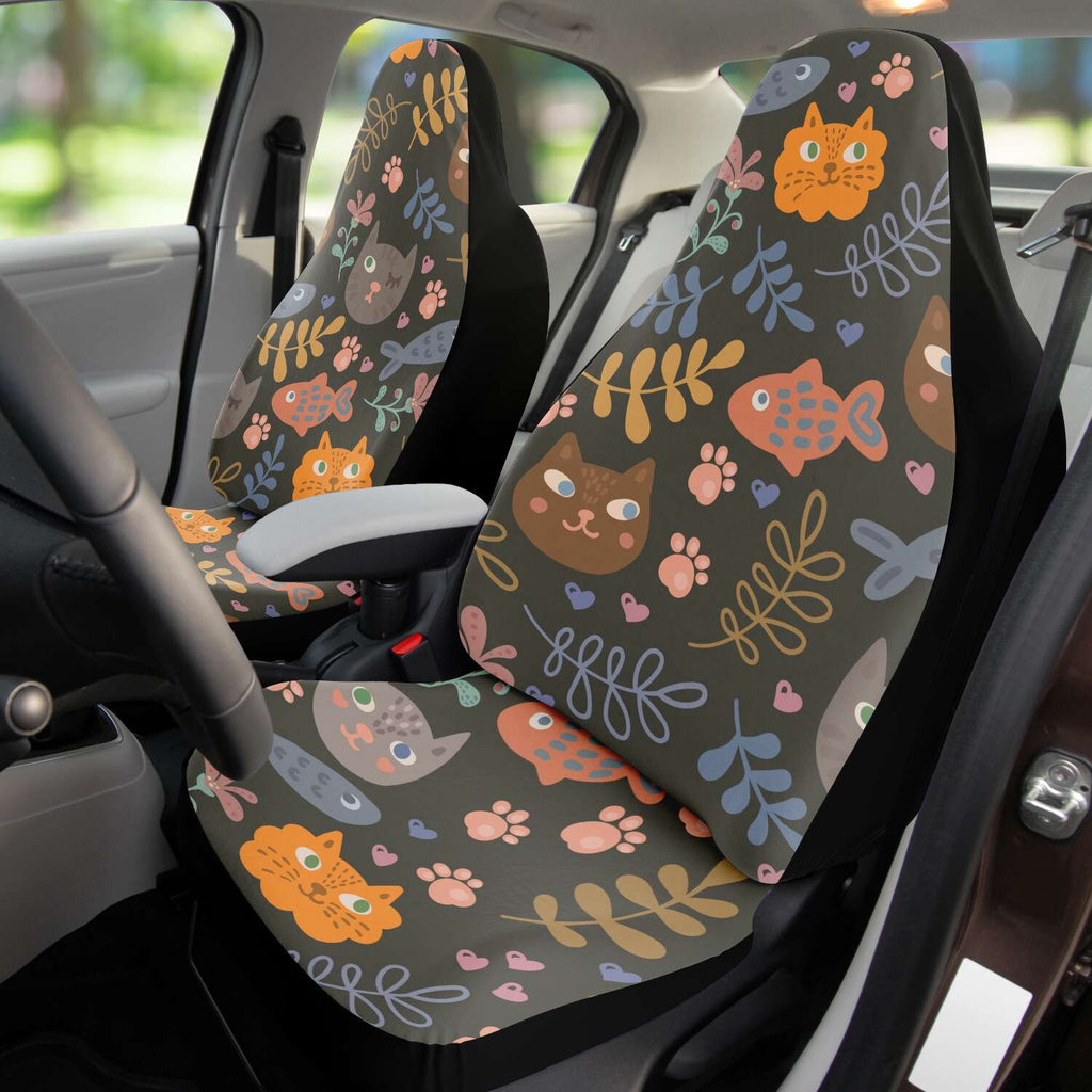 Cat and Fish Car Seat Cover