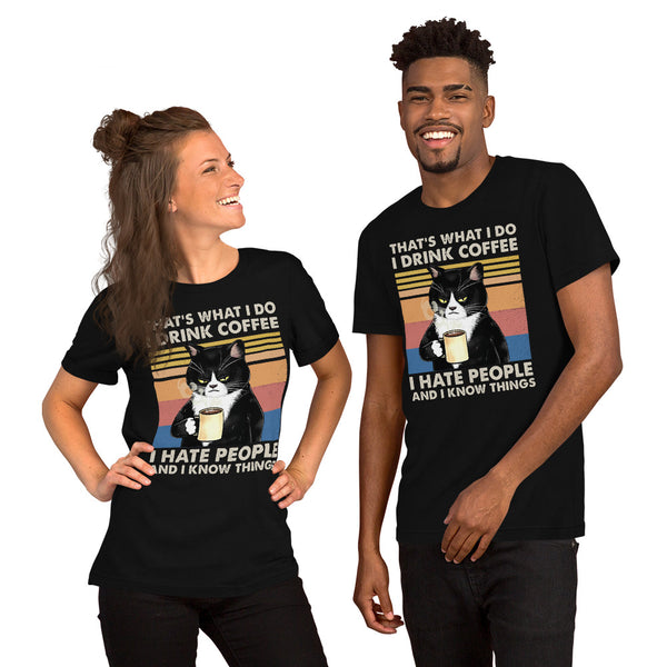 I Drink Coffee Cat Unisex T-shirt