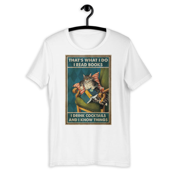 I Drink Cocktails Cat Unisex T-shirt