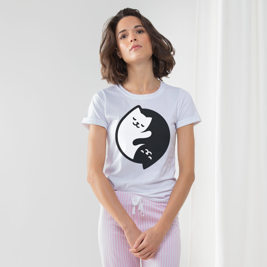 Yin Yang Cats Women Long Pant Pyjama Set