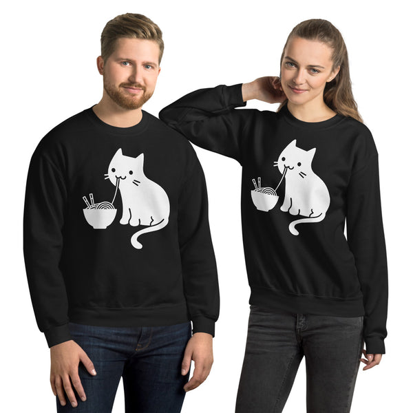 Cute Cat Eating Ramen Unisex Sweatshirt