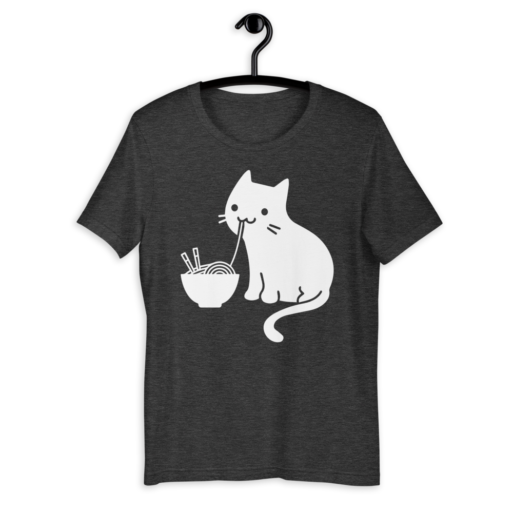 Cute Cat Eating Ramen Unisex T-shirt