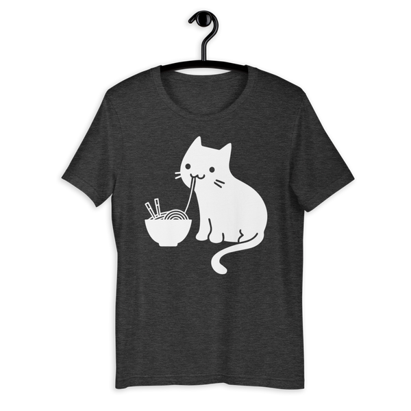 Cute Cat Eating Ramen Unisex T-shirt