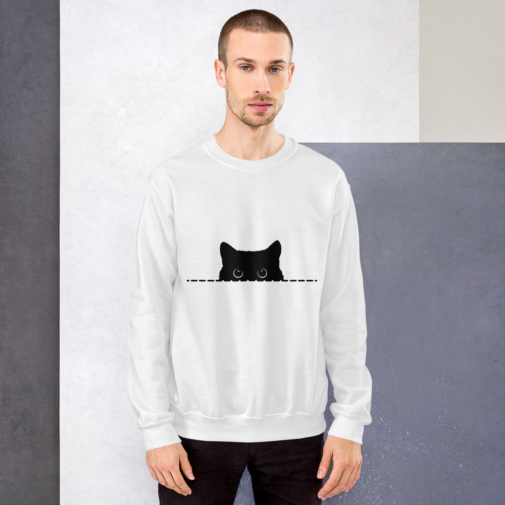 Sneak Black Cat Unisex Sweatshirt Cute Cat Nation