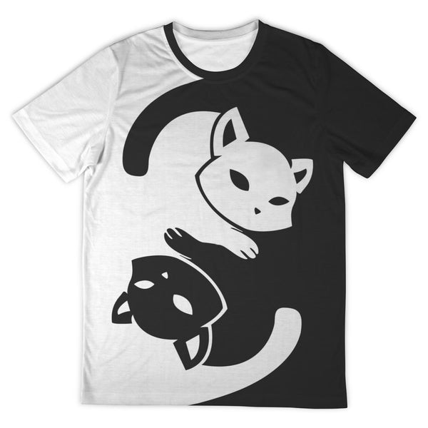 【in a row】[UNISEX] Cats Overfit T-shirt all-over-print-mens-crew-neck-