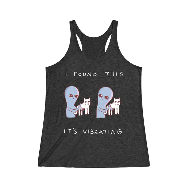 Cat's Vibrating Women's Tri-Blend Racerback Tank Top
