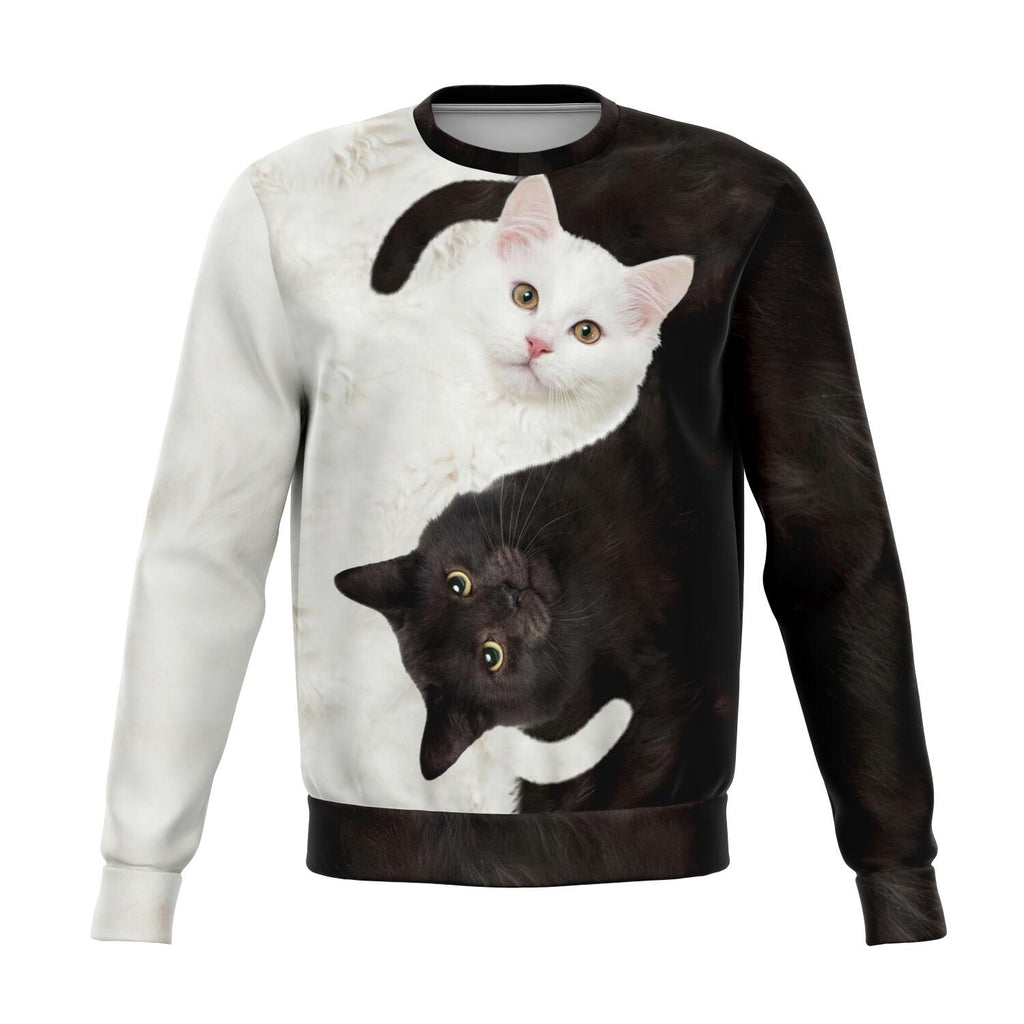 Black and white cat sweatshirt hot sale