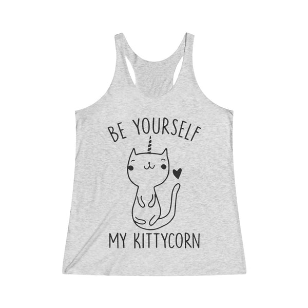 Be YourSelf My Kittycorn Women's Tri-Blend Racerback Tank Top