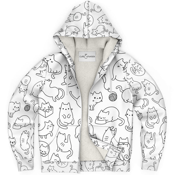 Cute Cat Microfleece Ziphoodie