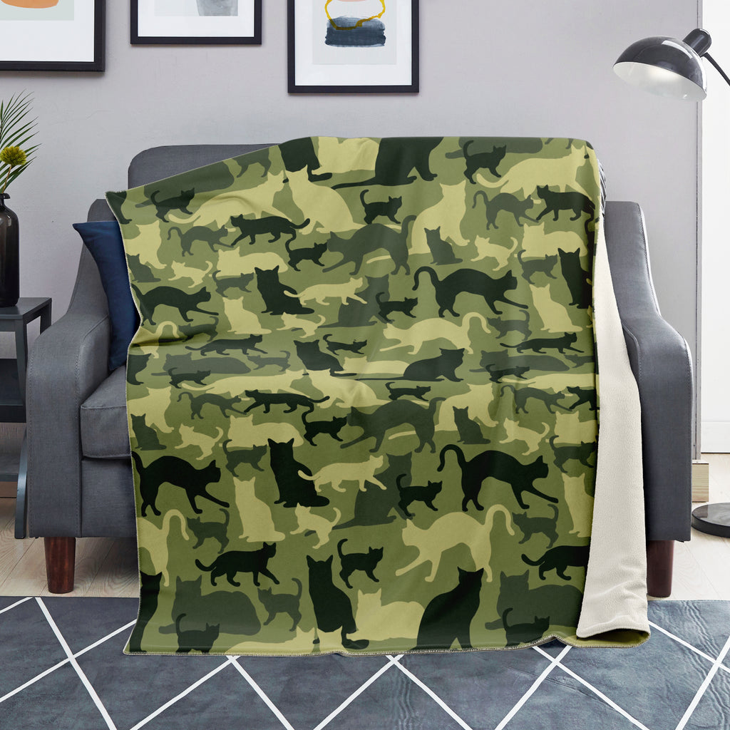 Cat Camouflage Premium Microfleece Blanket