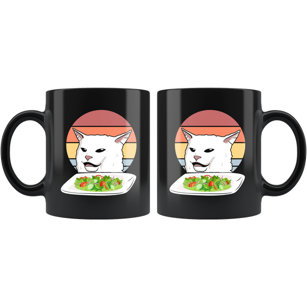 Cat Eating Salad Meme Mug