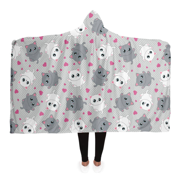 Lovely Cats Hooded Blanket