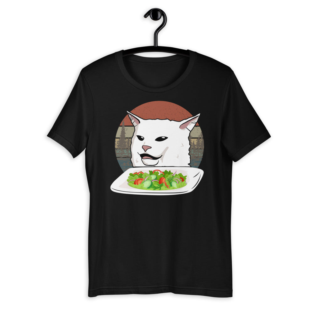 Cat Eating Salad Meme Unisex T-shirt