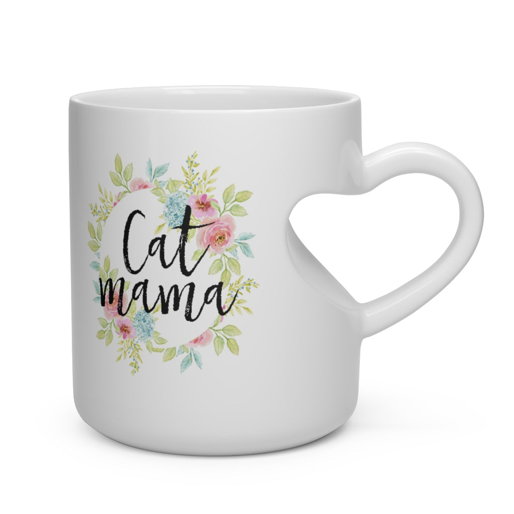 Cat Mama Heart Shape Mug