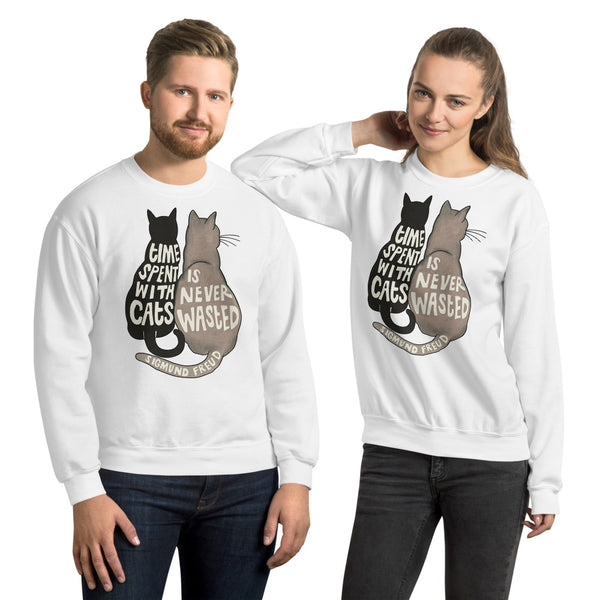 Time Spent With Cats Is Never Wasted Unisex Sweatshirt