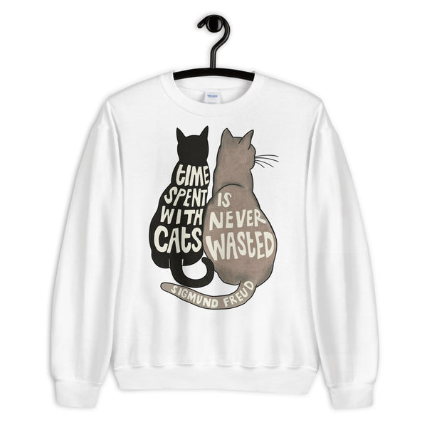 Time Spent With Cats Is Never Wasted Unisex Sweatshirt