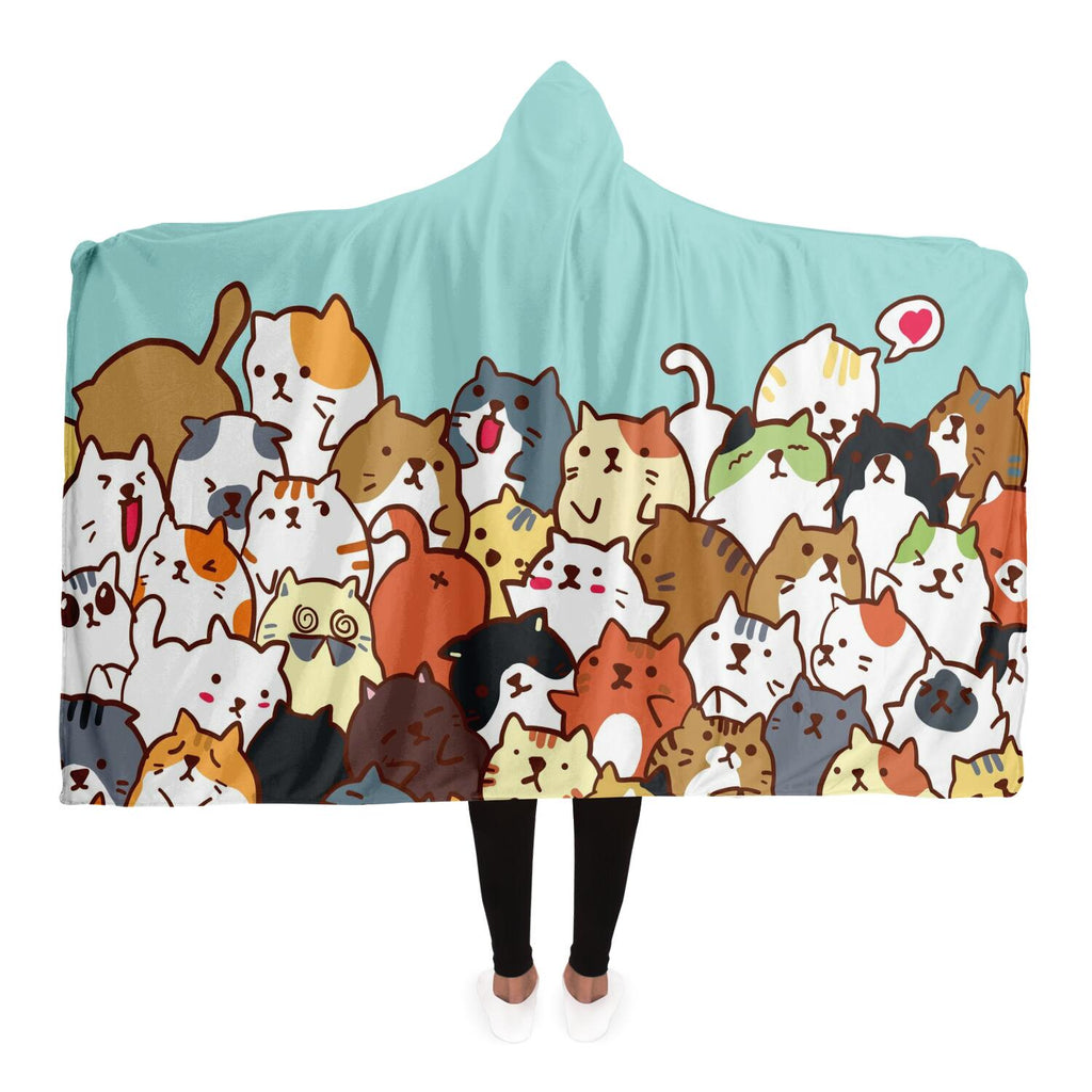 Lovely Cats Hooded Blanket