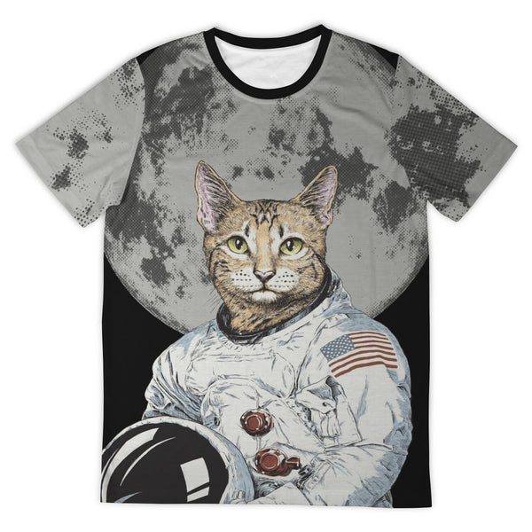 Cat Astronaut Unisex AOP T-shirt