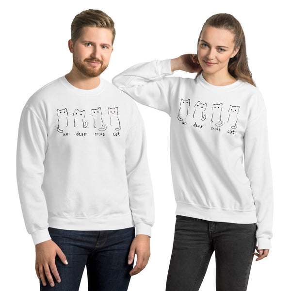 Un Deux Trois Cat Unisex Sweatshirt