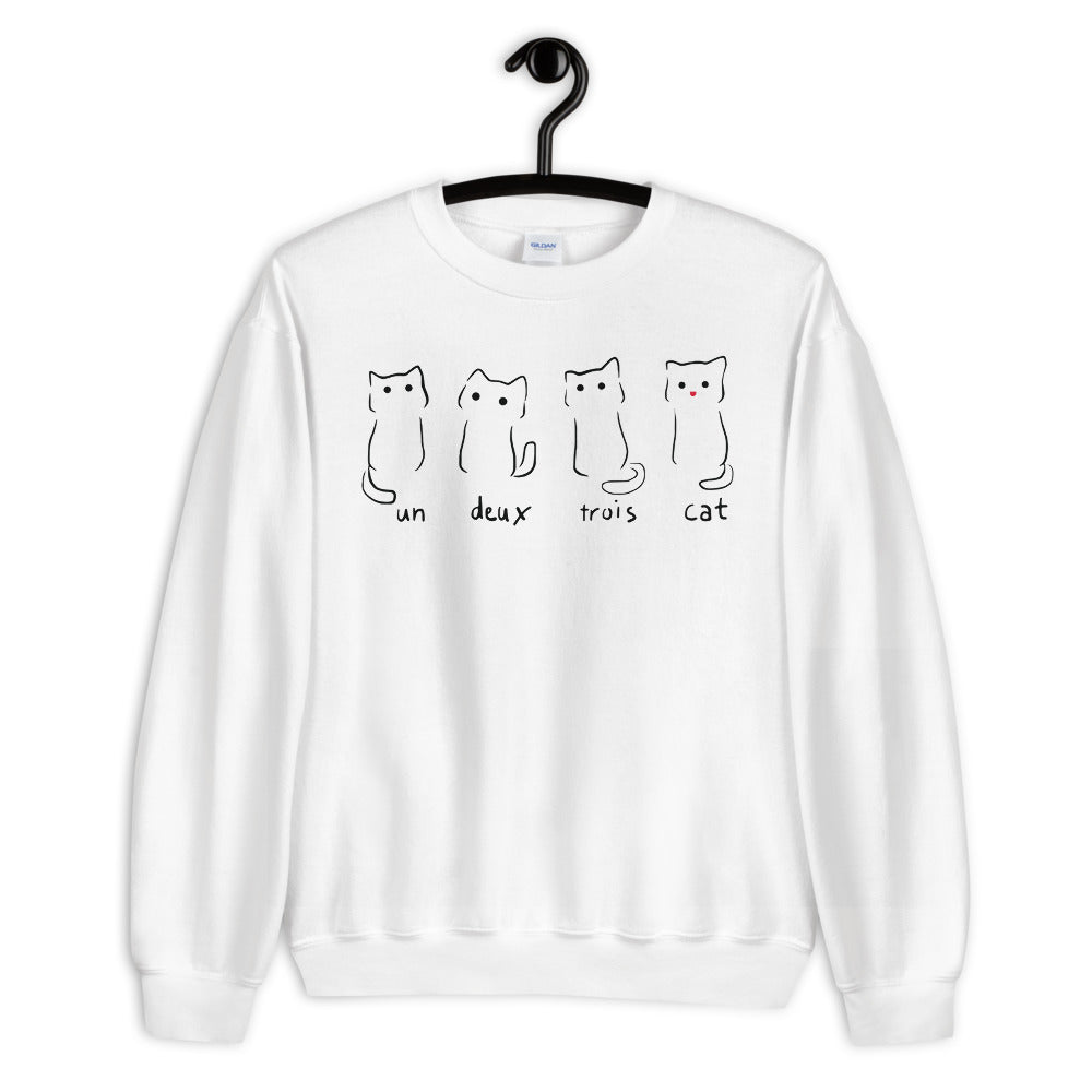 Un Deux Trois Cat Unisex Sweatshirt