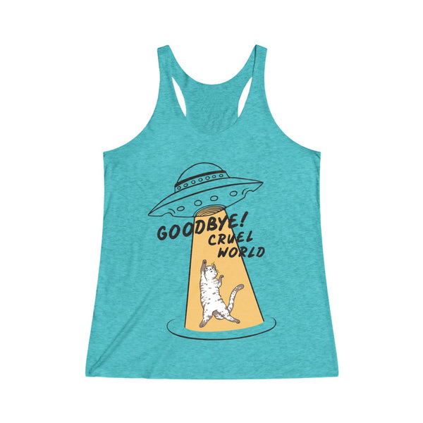 Goodbye Cruel World Women's Tri-Blend Racerback Tank Top